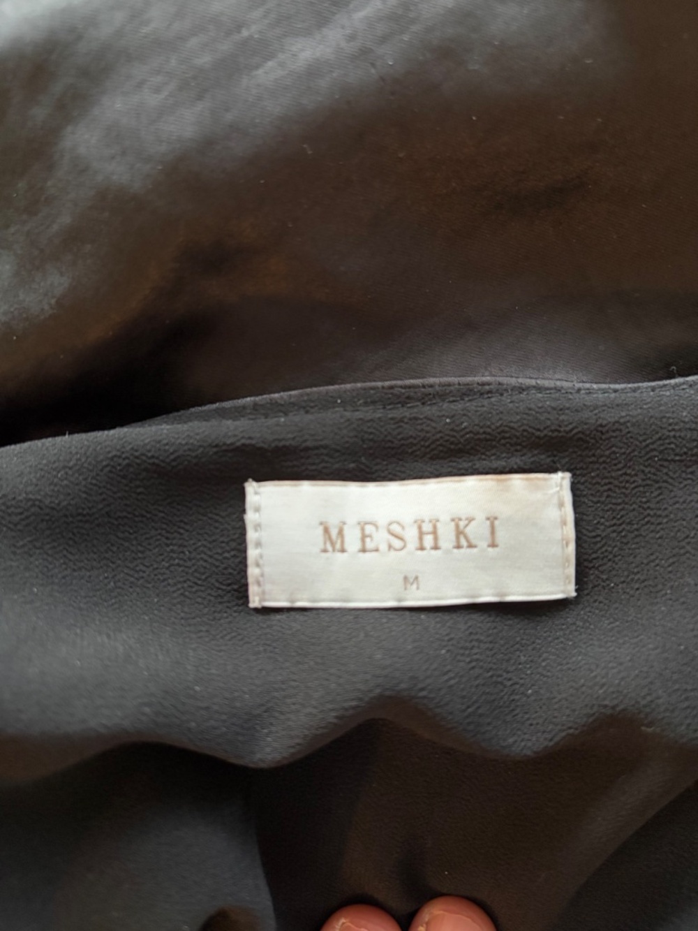 Meshki Richelle Satin Mini Dress - Black- Size M - Picture 5 of 5